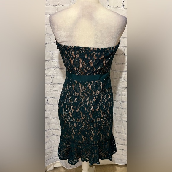 The Limited Strapless Green Lace Cocktail Drsss Size 8 - Picture 4 of 7